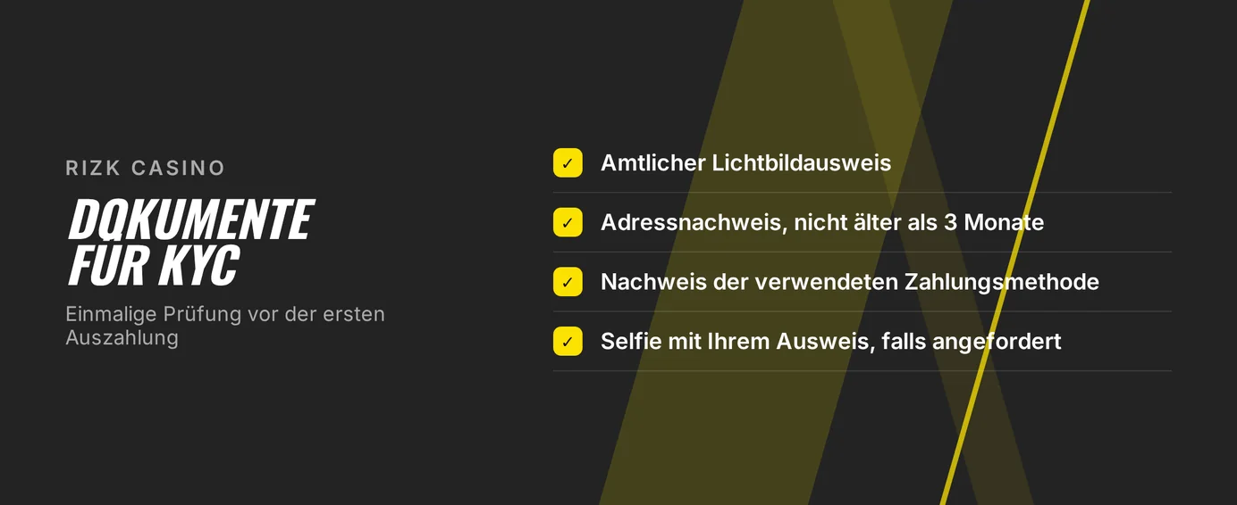 Dokumente zur Identitätsverifizierung prüfen.